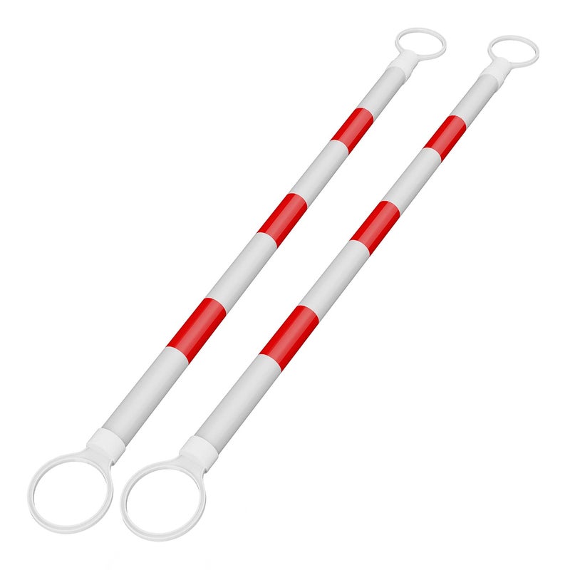 RoadHero 2 Pack 4 FT to 6.9 FT Retractable Cone Bar, Expandable Traffic Cone Bars for Parking Lots, Extendable Barricade for Road Construction, White and Red, Cone Not Included - Image 1